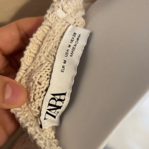 Zara Asymmetrical Knit Tank Top in Cream - Picture 3 of 3